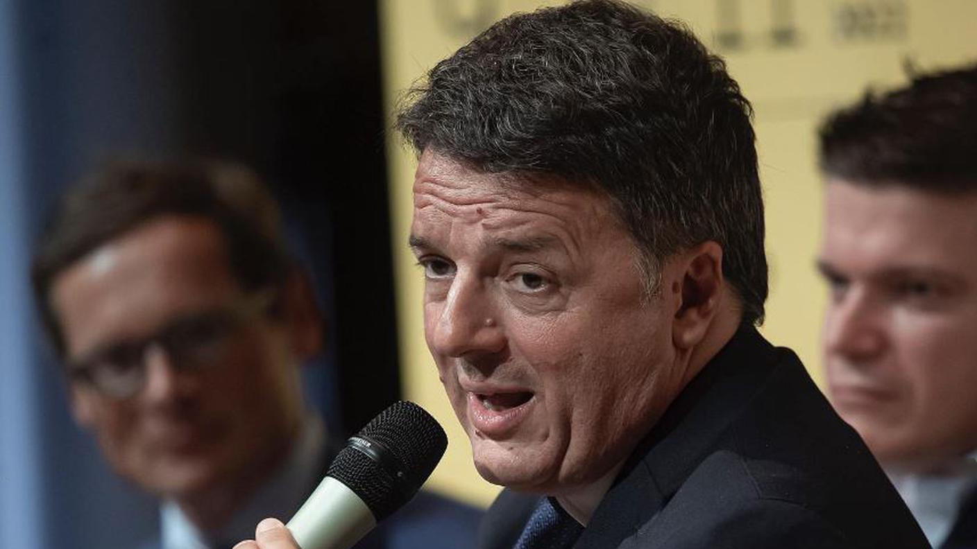 Matteo Renzi durante il suo intervento a Palazzo de Congressi