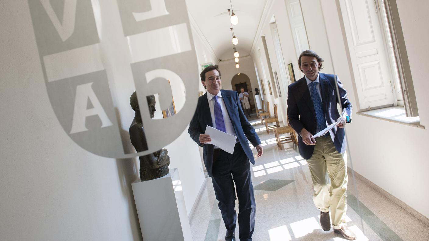 Il sindaco Marco Borradori e il responsabile finanze Michele Foletti