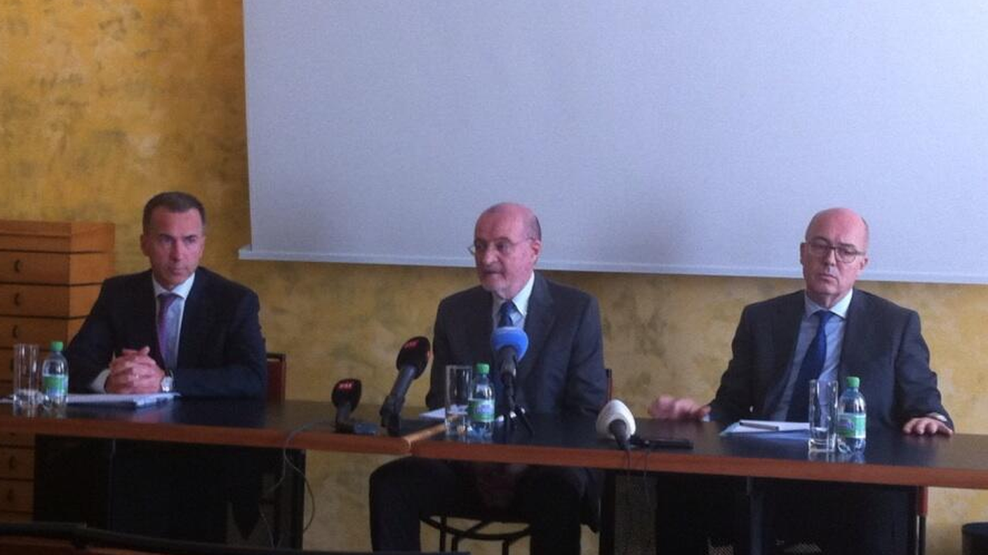 CdA di BancaStato, nel corso della conferenza stampa a Bellinzona