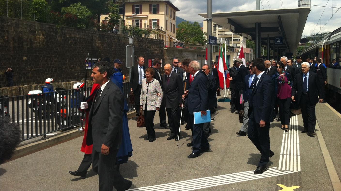 Napolitano arriva a Lugano. Importante il dispositivo di sicurezza in città.