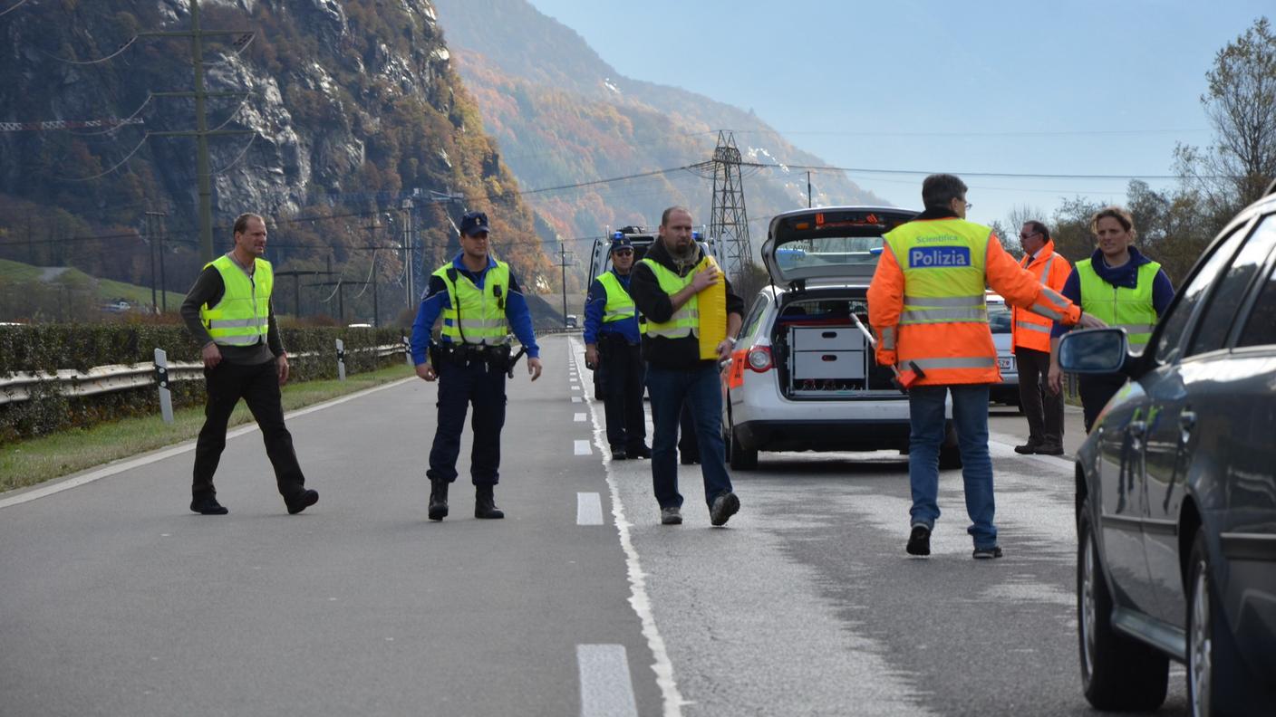 Biasca, novembre 2012: nella foto il luogo dell’incidente sull’A2