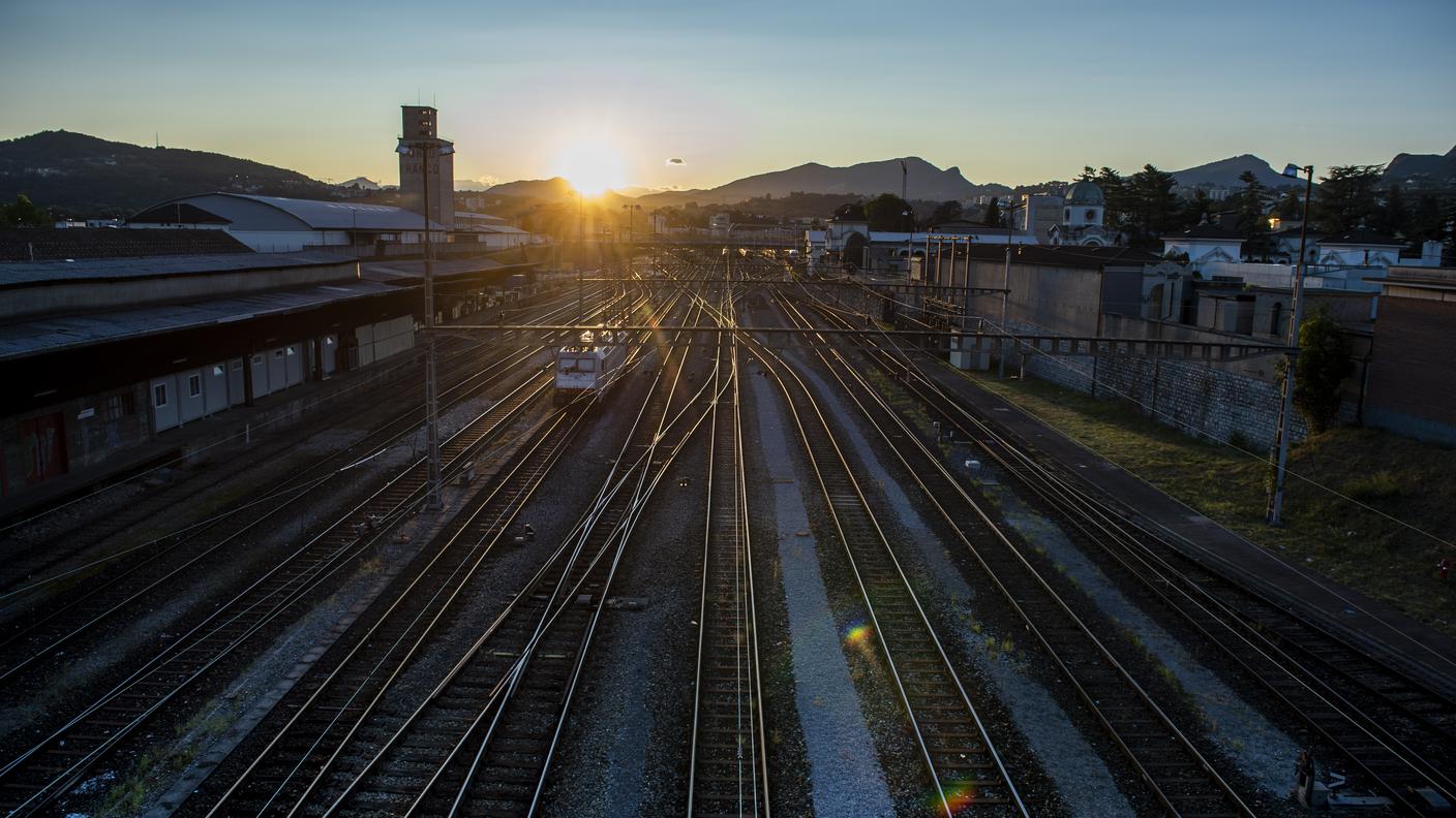 Le linee ferroviarie nell'area della stazione di Chiasso