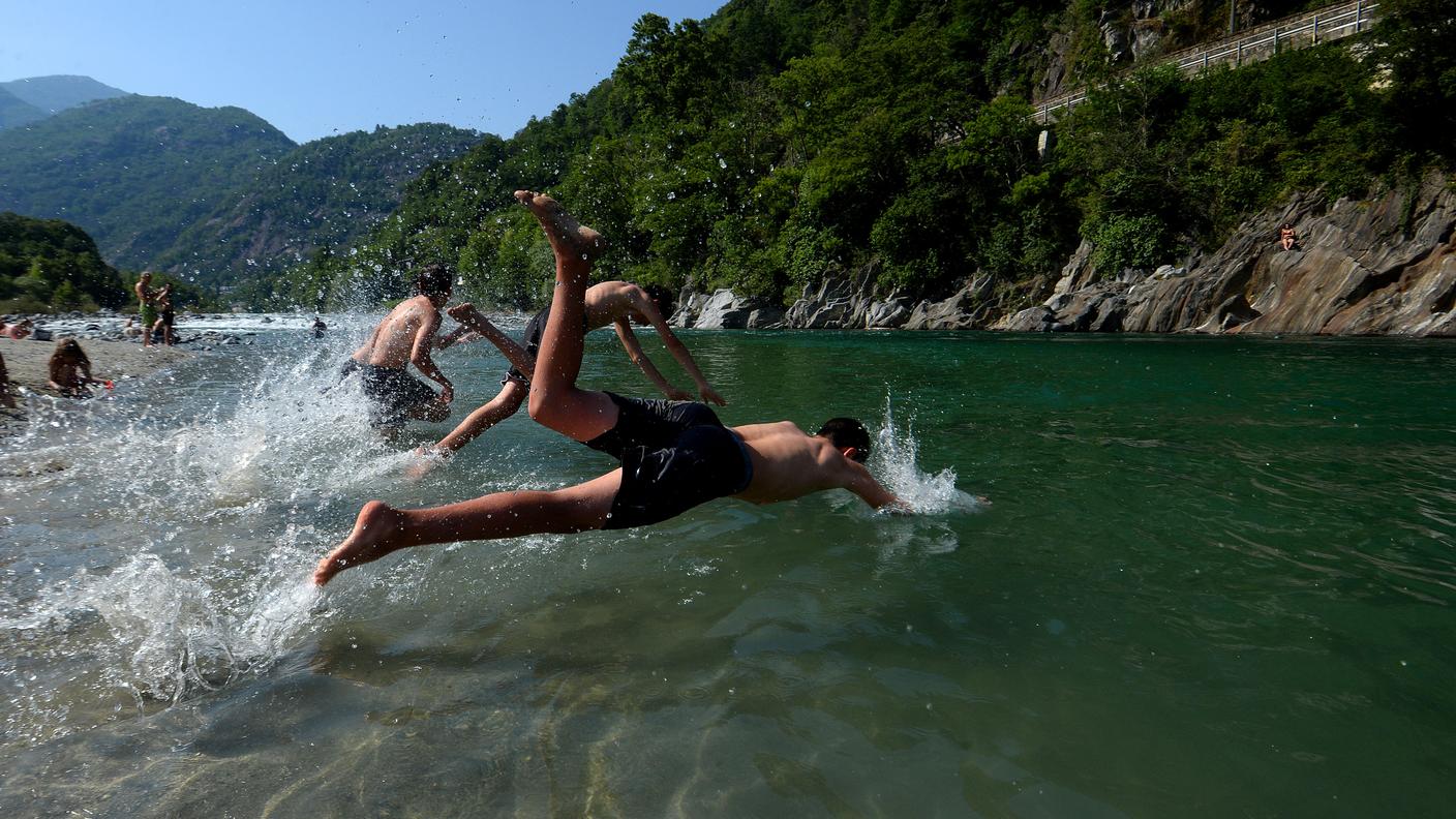 Il fiume Maggia nei pressi di Losone