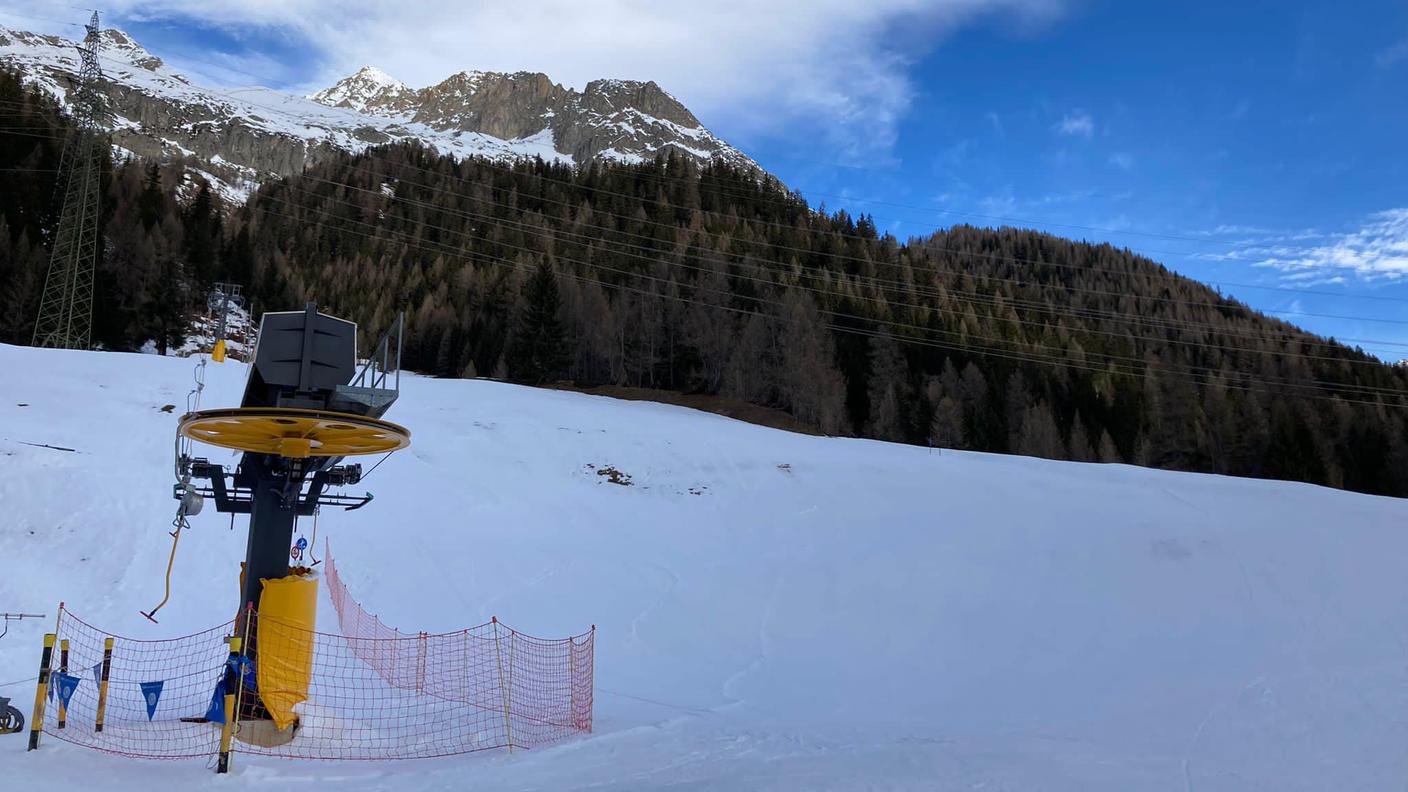 L'impianto di Cioss Prato, in Val Bedretto, l'11 febbraio 2023