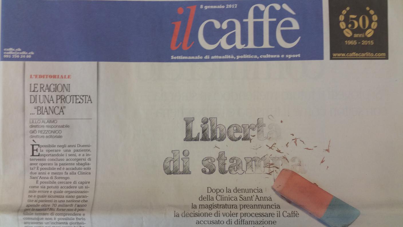 Prima pagina di protesta del domenicale