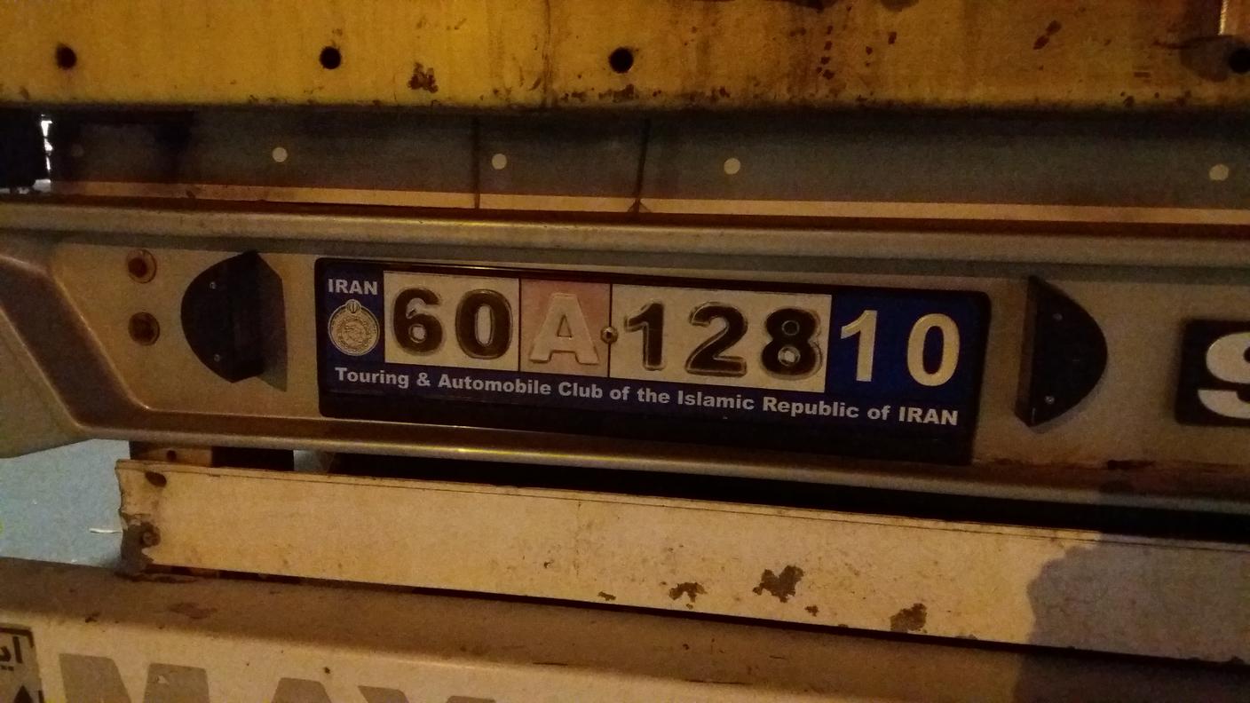 La targa dell'autoarticolato 