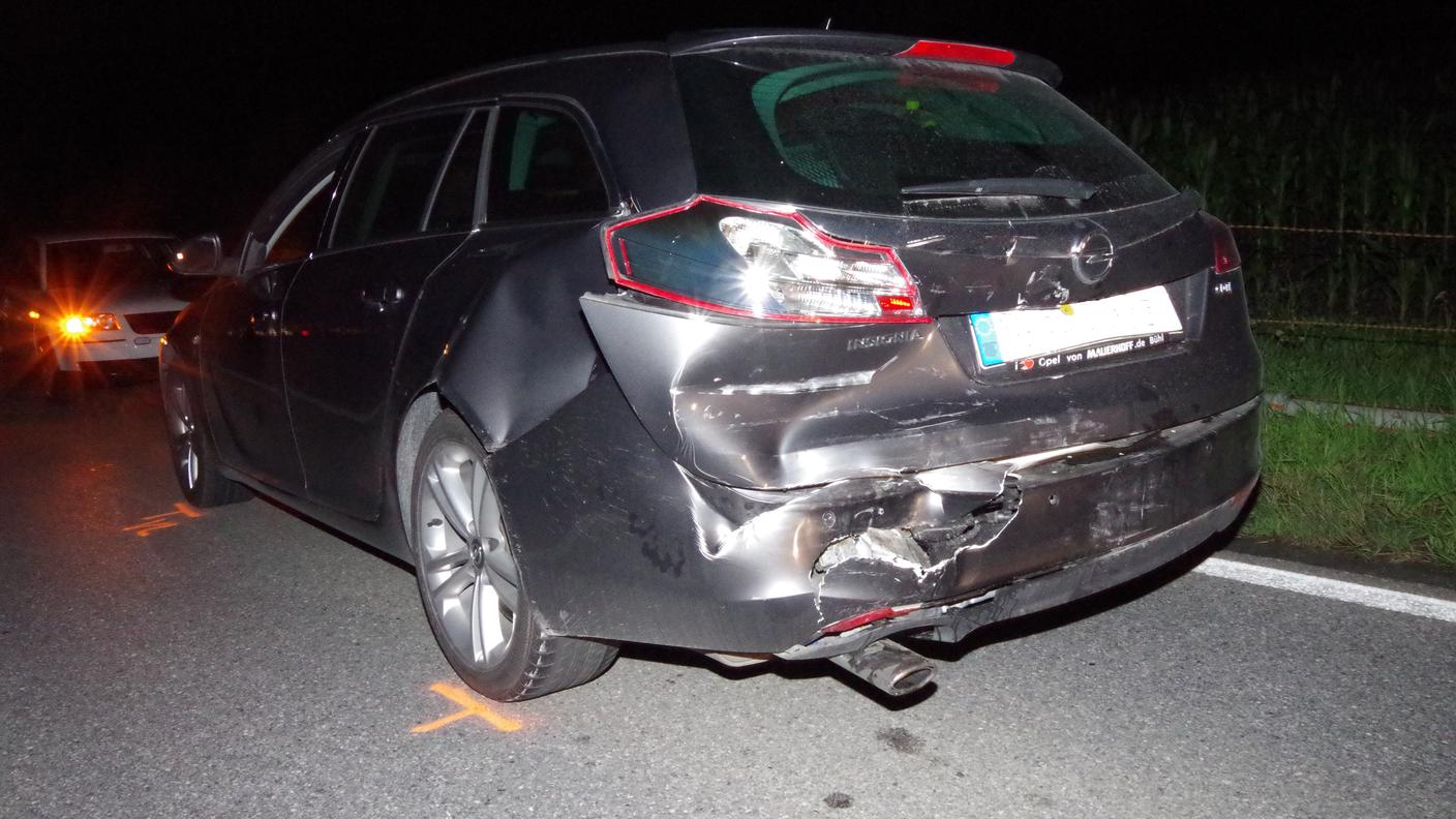 L'auto danneggiata