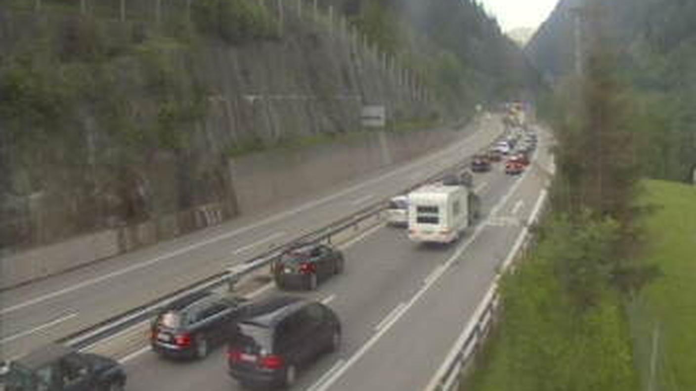 La situazione sulla rampa nord dell'A2 sabato mattina