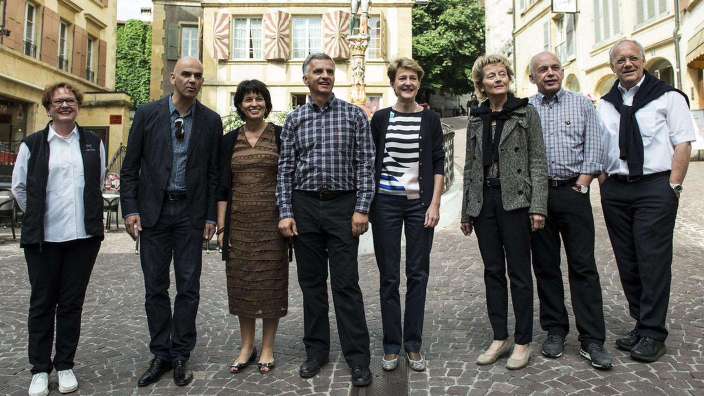 Il Governo durante l'uscita a Neuchâtel