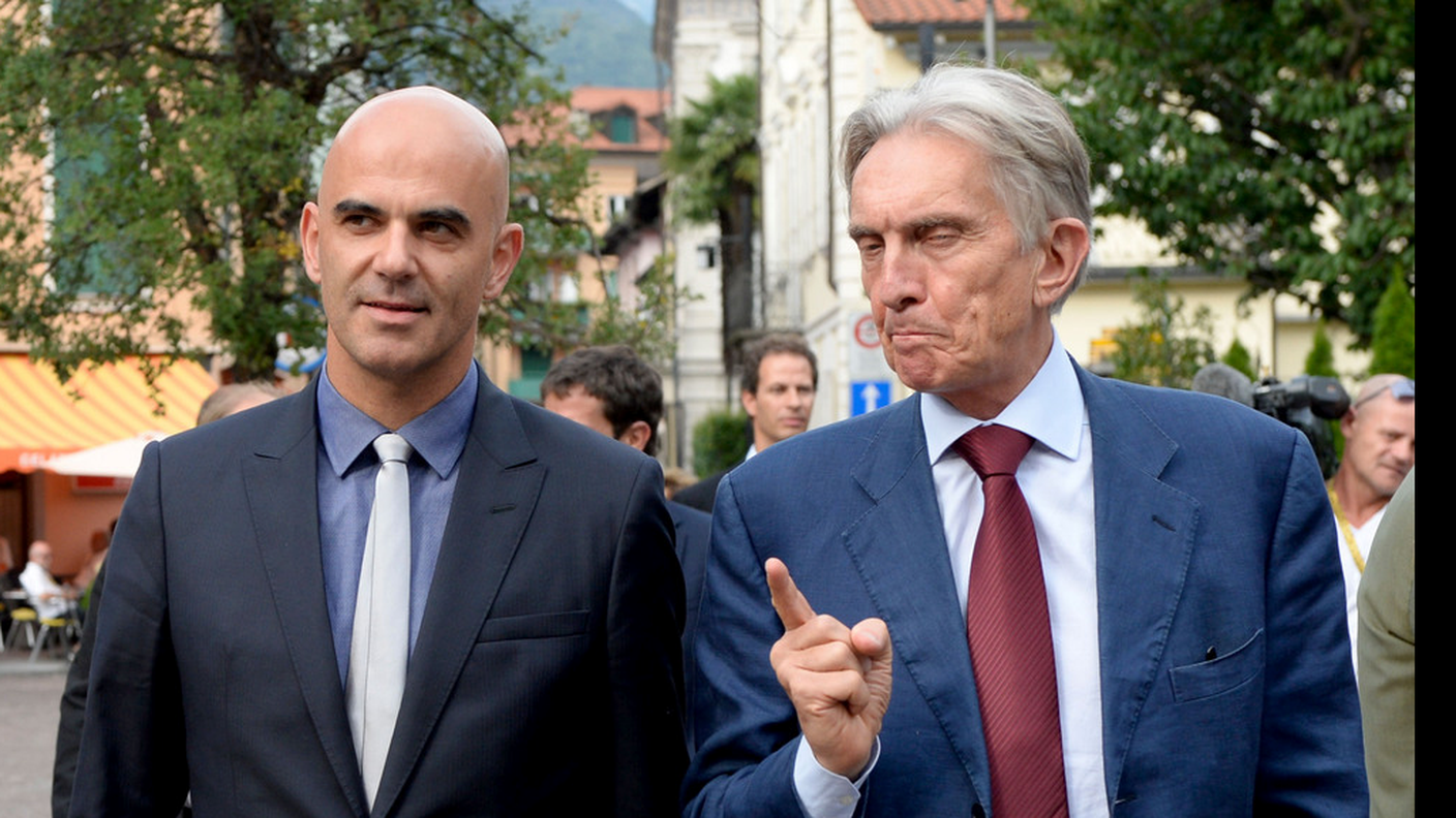 Alain Berset in compagnia di Marco Solari al Festival