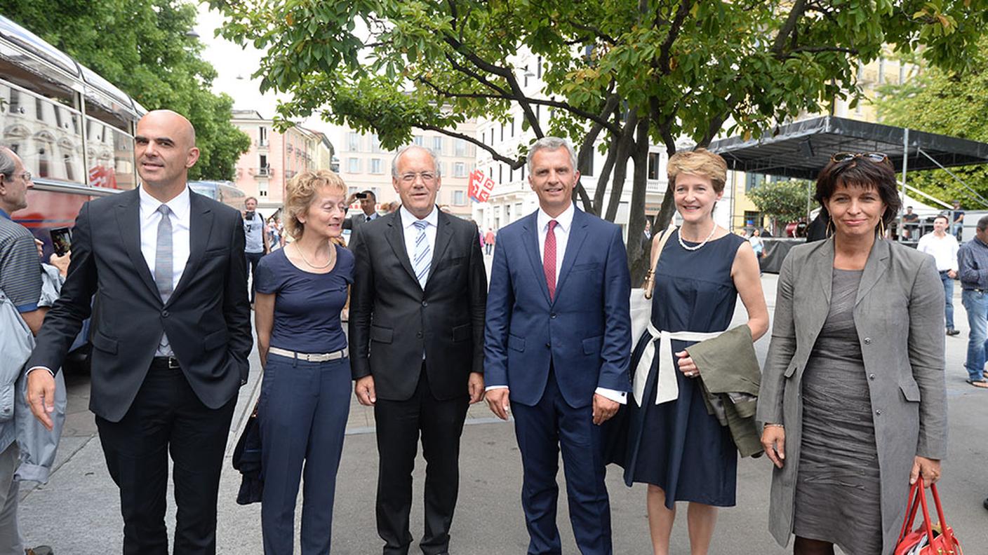 Il Consiglio federale a Lugano, assente solo Ueli Maurer