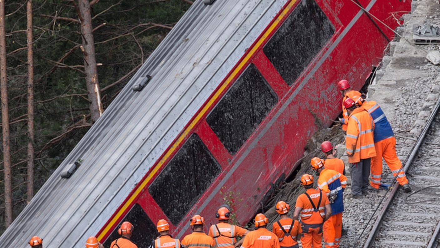 Il treno dopo l'incidente