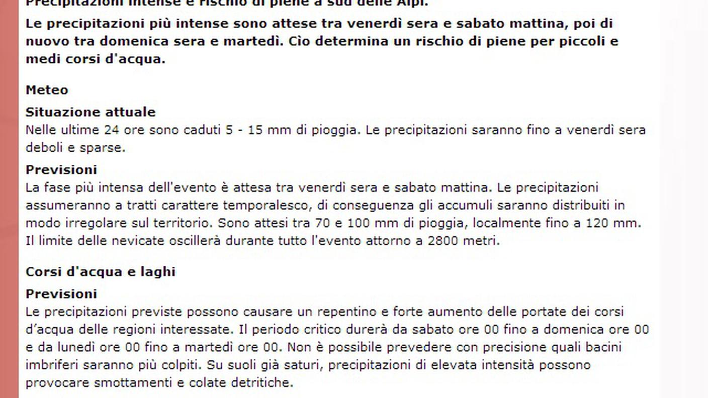 Le previsioni