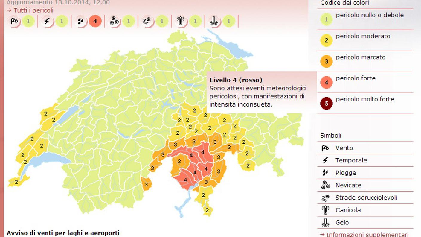 Scatta l'allerta di grado quattro, pericolo forte