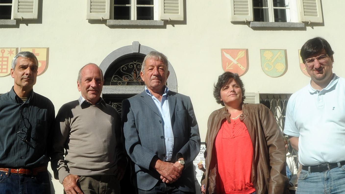 I cinque membri del primo Municipio del costituendo Comune di Calanca