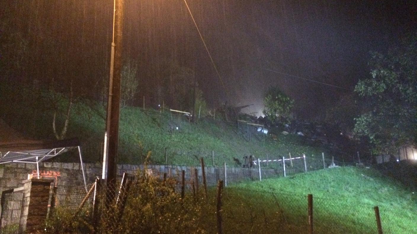 L'intensità delle precipitazioni nella zona dove è avvenuta la frana