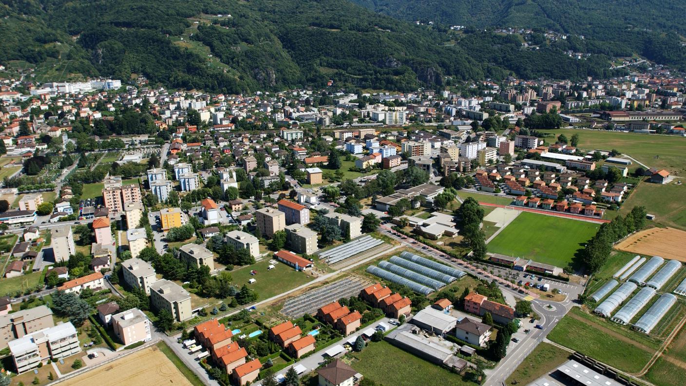 La zona delle Semine a sud della città di Bellinzona