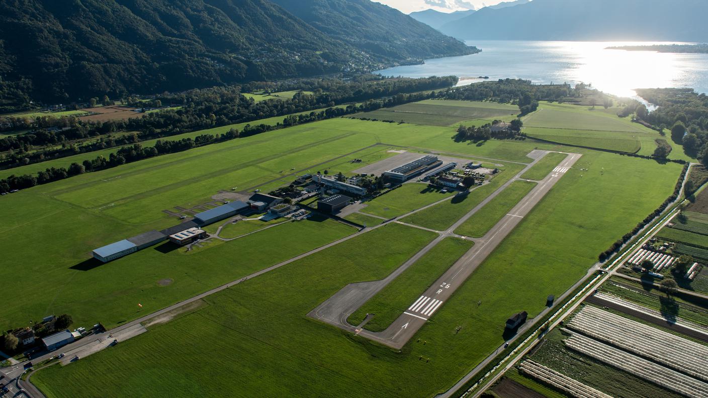 L'aerodromo di Locarno con la sua pista attuale