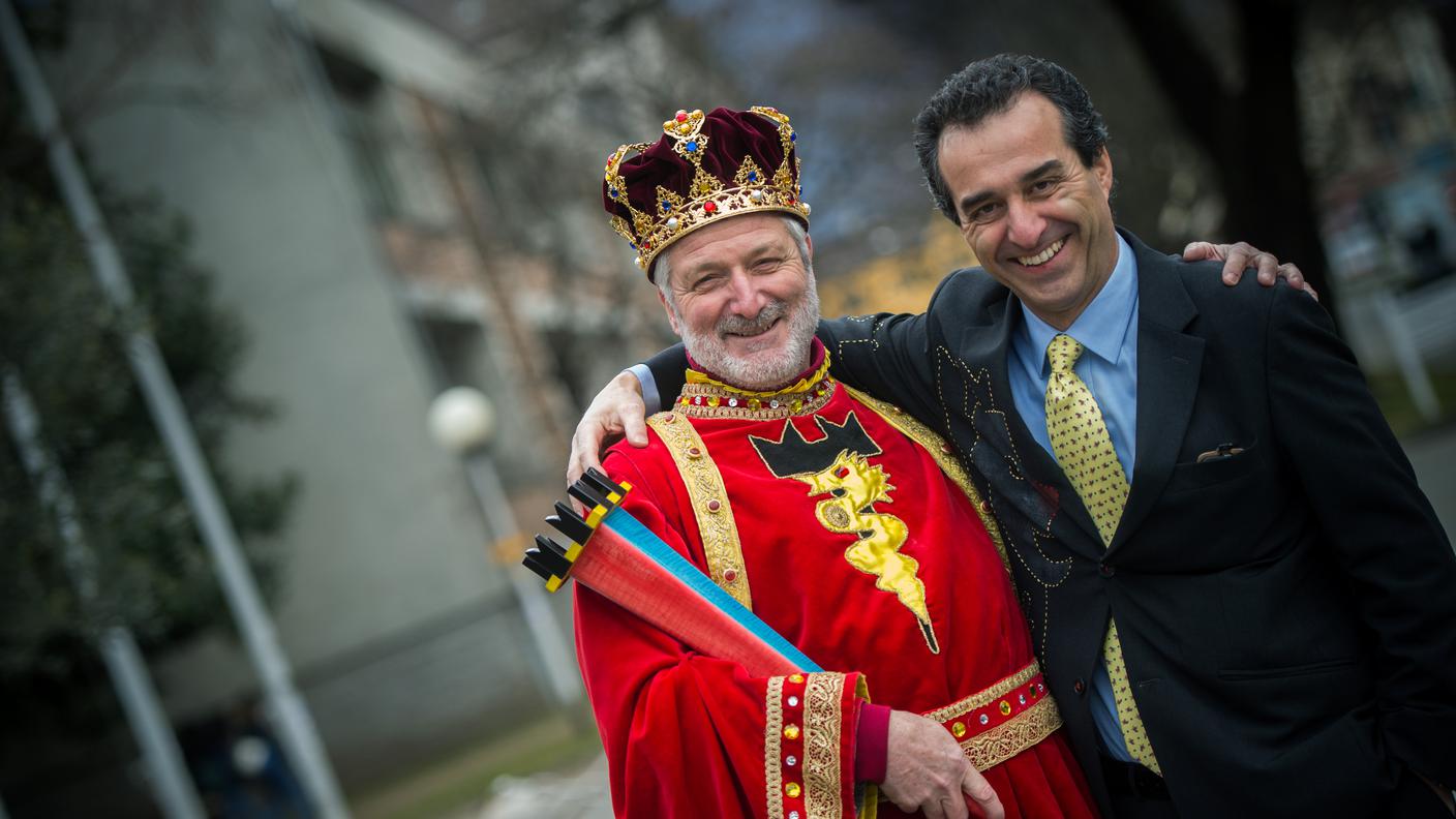 Re Renato Dotta ed il presidente del Rabadan Bixio Caprara