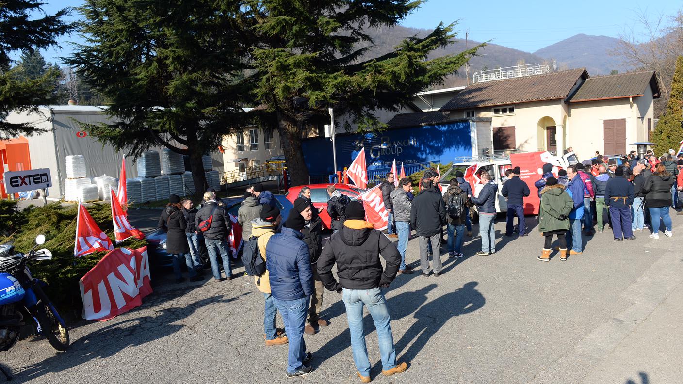 Un momento dello sciopero di giovedì mattina