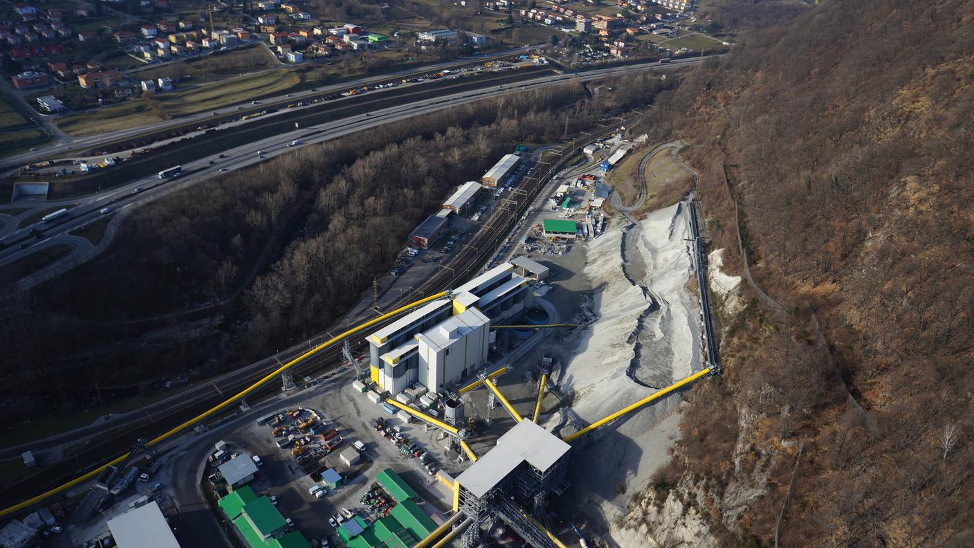 La zona del cantiere AlpTransit di Sigirino