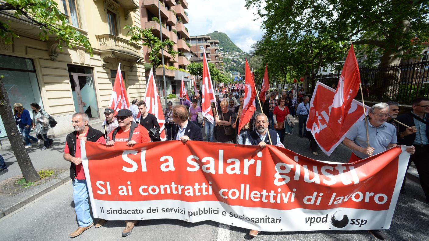Primo maggio a Lugano: in piazza contro la precarietà
