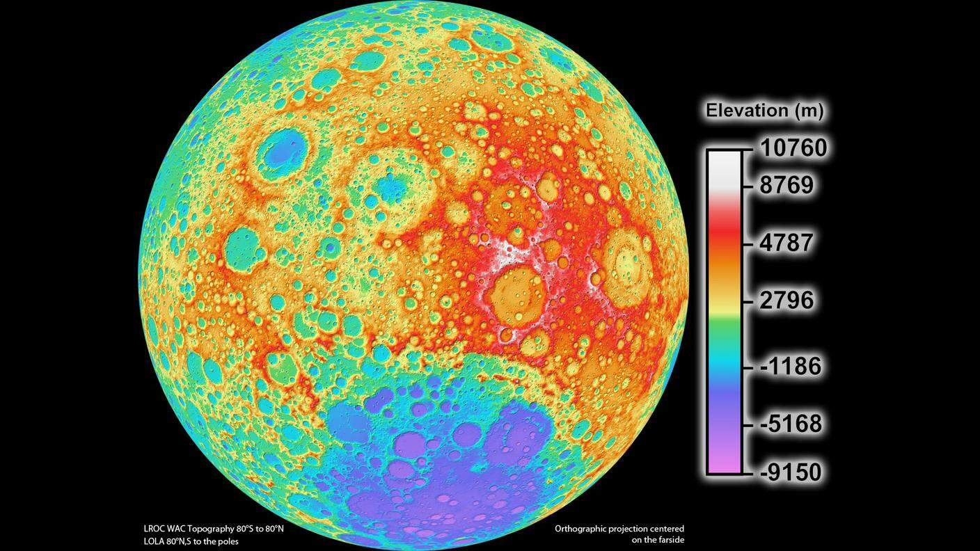 La carta topografica più accurata della Luna realizzata grazie alla missione LOR
