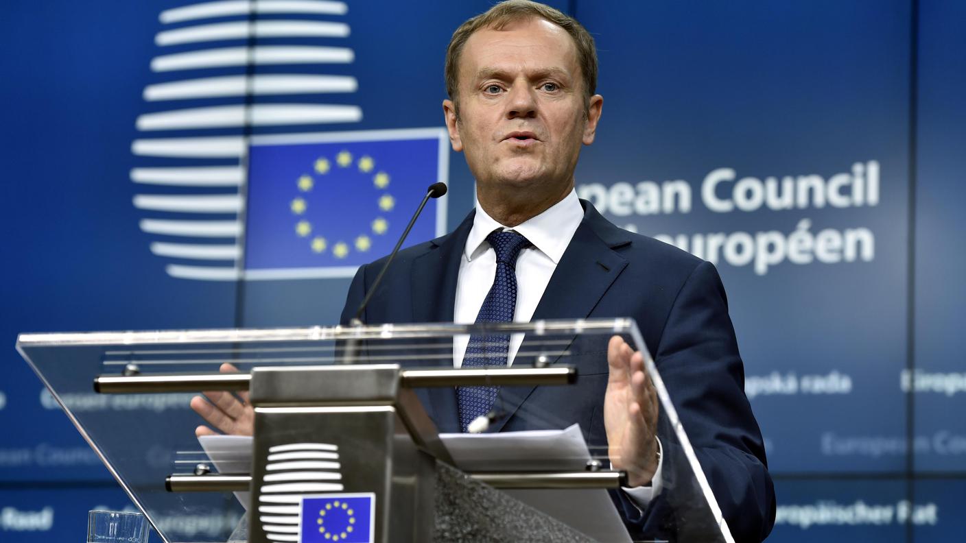 Il presidente del Consiglio europeo, il polacco Donald Tusk