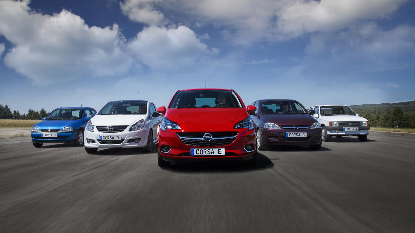 Cinque generazioni di Opel Corsa