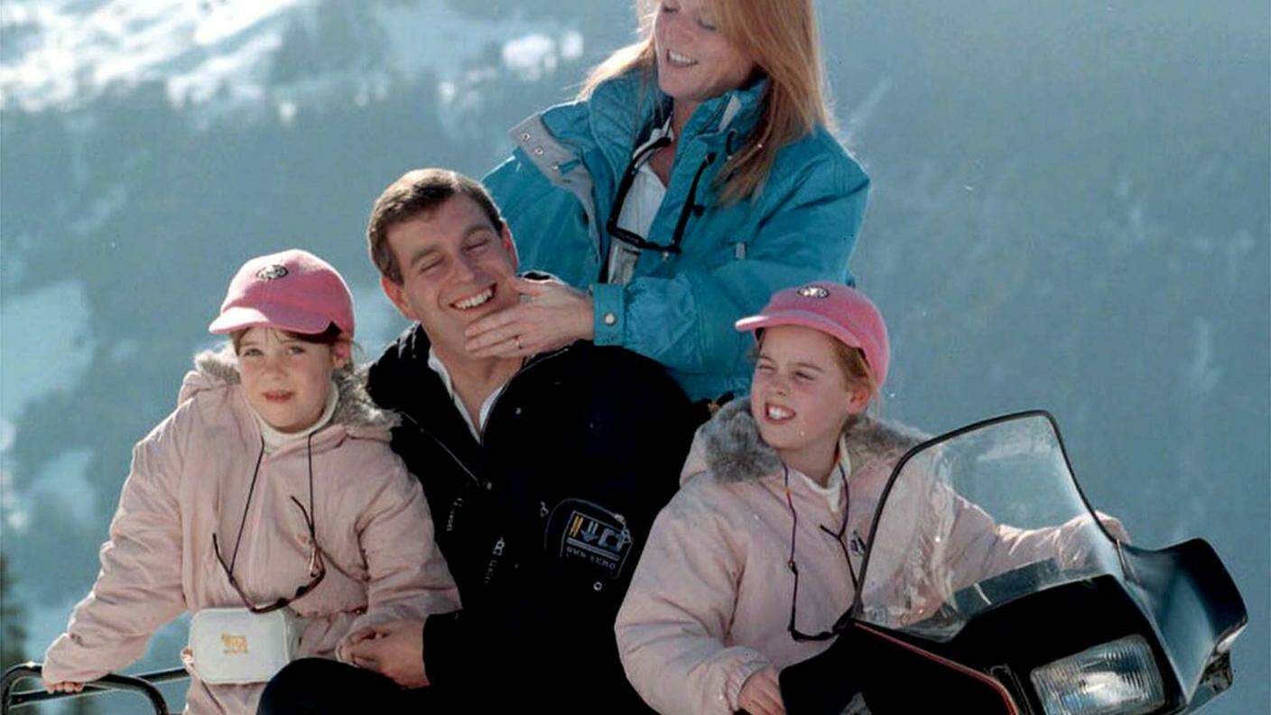 Con i genitori a Sankt Moritz nel 1998