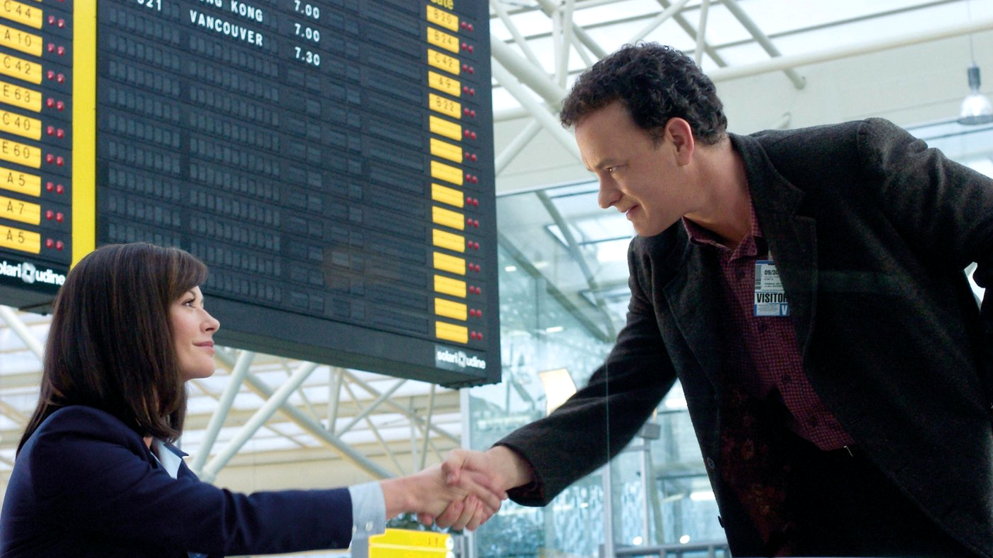 Catherine Zeta-Jones e Tom Hanks in The Terminal, 2004