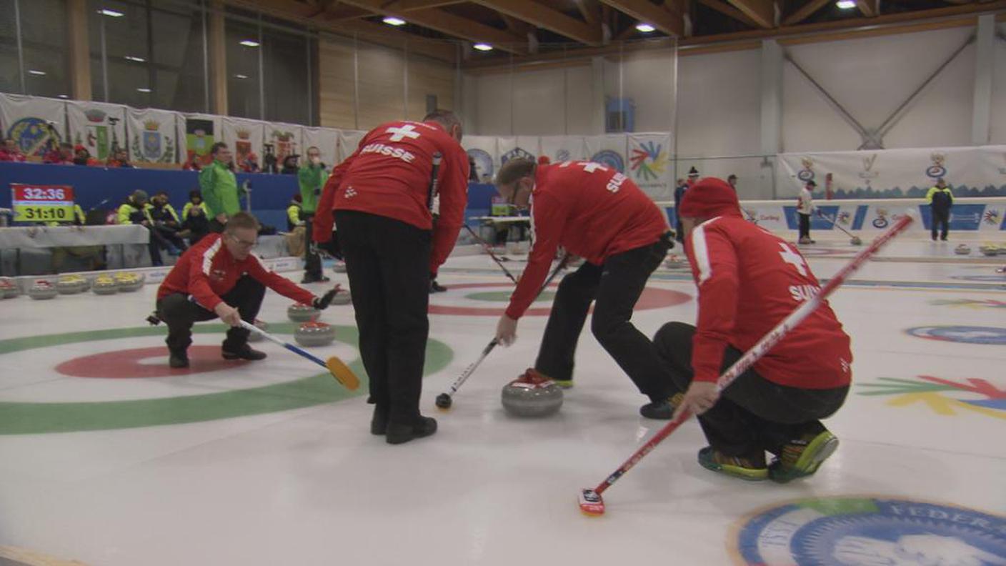 Giochi olimpici dei sordi a Santa Caterina di Valfurva, la squadra di Curling