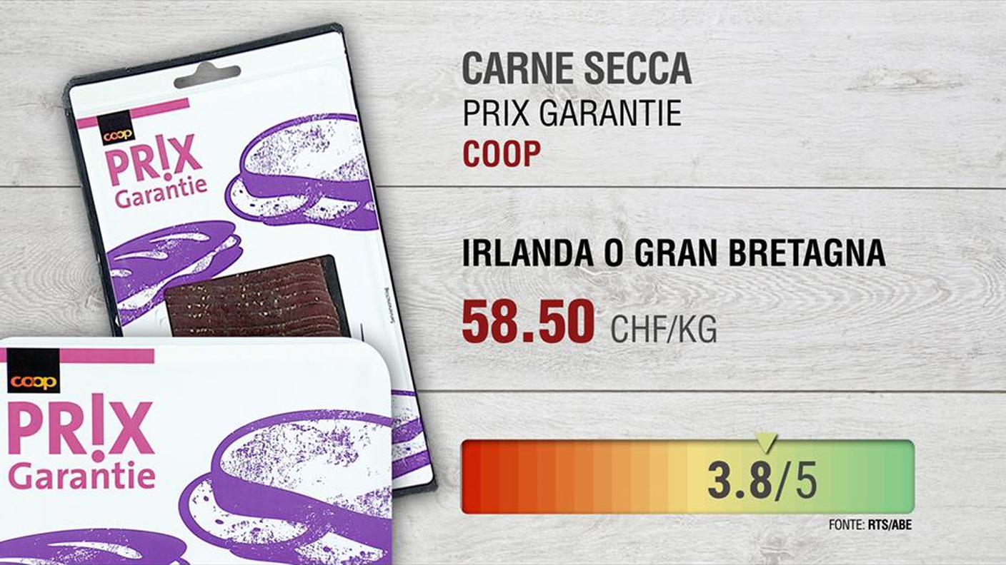 La carne secca Prix Garantie di Coop è la vincitrice del test di Patti chiari