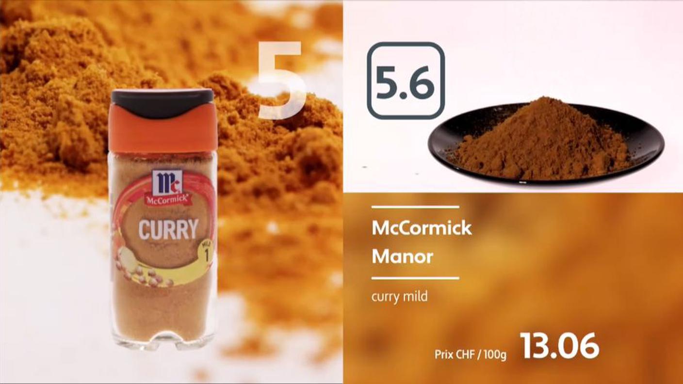 5° posto: Curry mild McCormick venduto da Manor