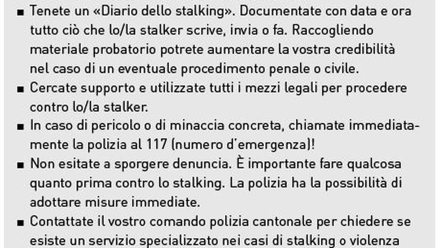 Comportamenti efficaci contro lo stalking