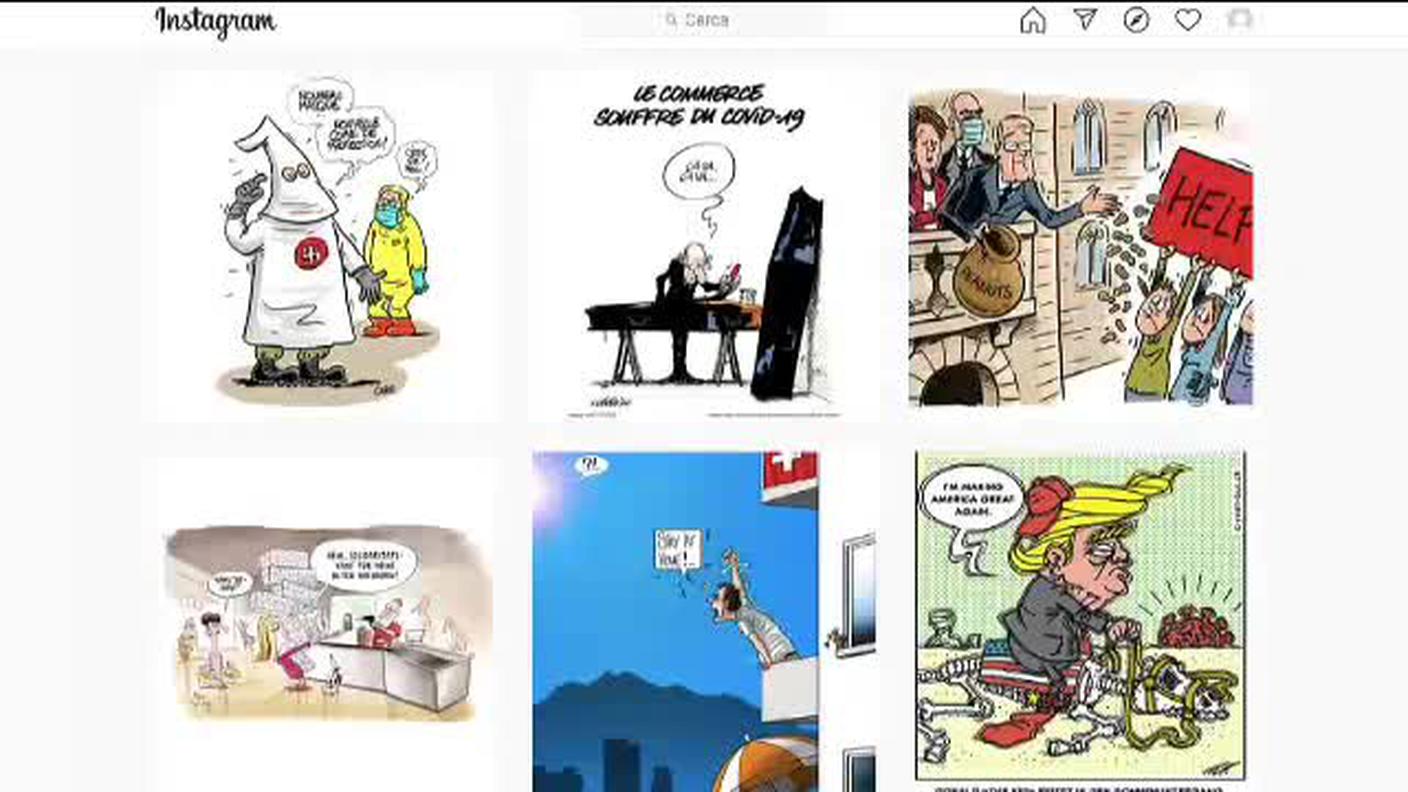 TG  [La1] 2020-04-25 20:25:14 - Disegnare la crisi con le vignette