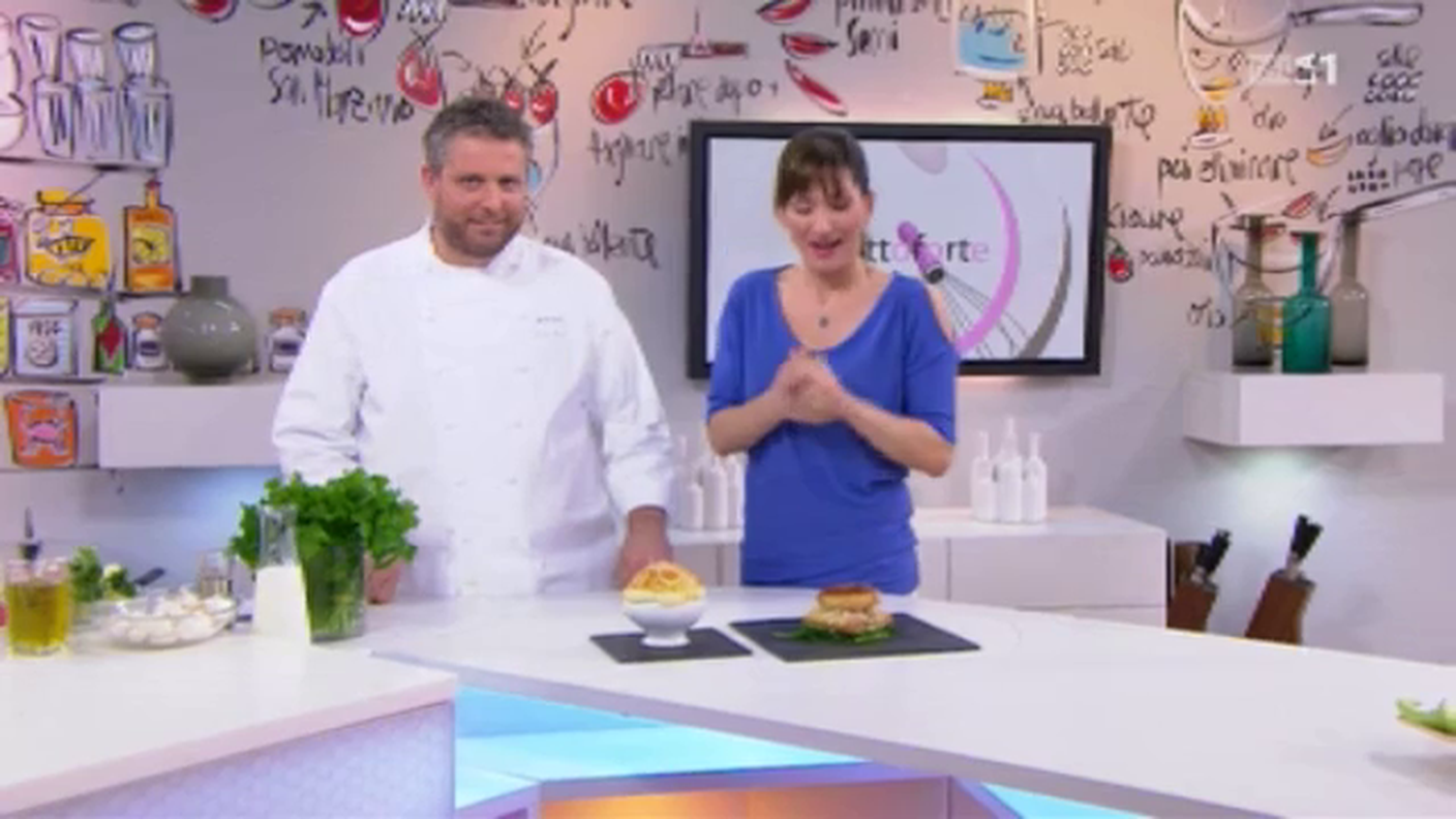 Crema di stagione in sfoglia con verdure croccanti 