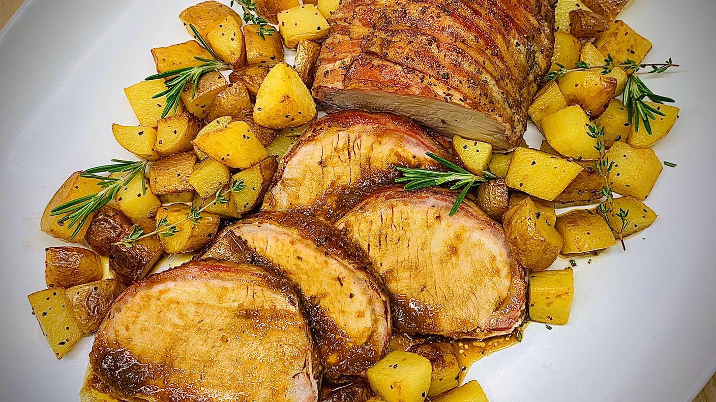 Arrosto di maiale alla birra con patate all’agro.JPG