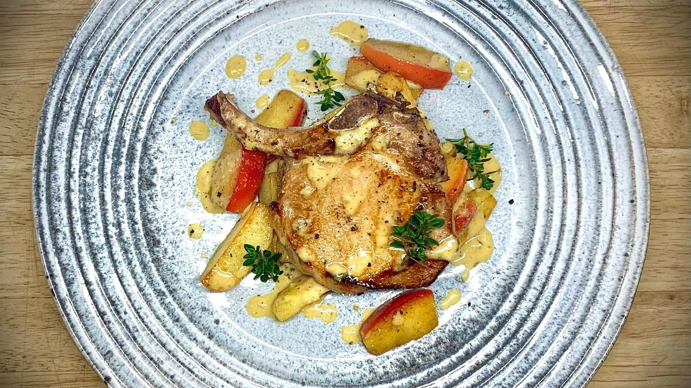 Braciole di maiale al sidro e calvados