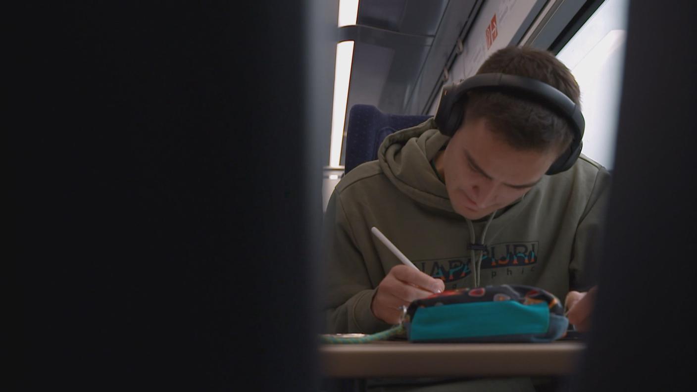 Janic Maskos en il tren