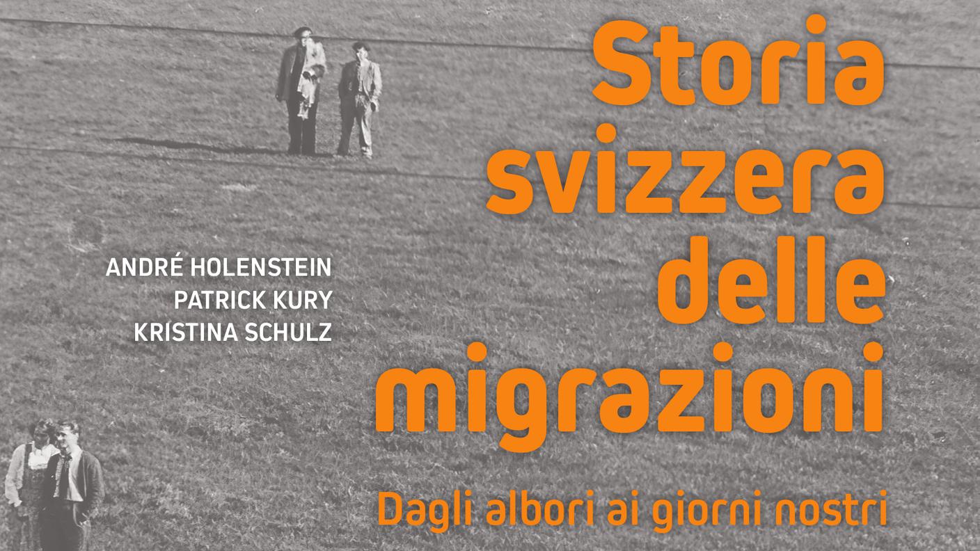“Storia svizzera delle migrazioni dagli albori ai giorni nostri” di André Holenstein, Patrick Kury e Kristina Schulz, Armando Dadò (dettaglio di copertina)