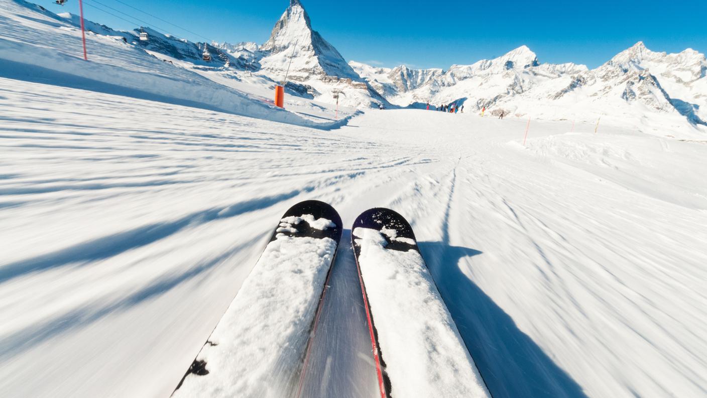 Sciare in montagna, sicurezza, Svizzera, Montagna, Monte Cervino, Alpi, Zermatt