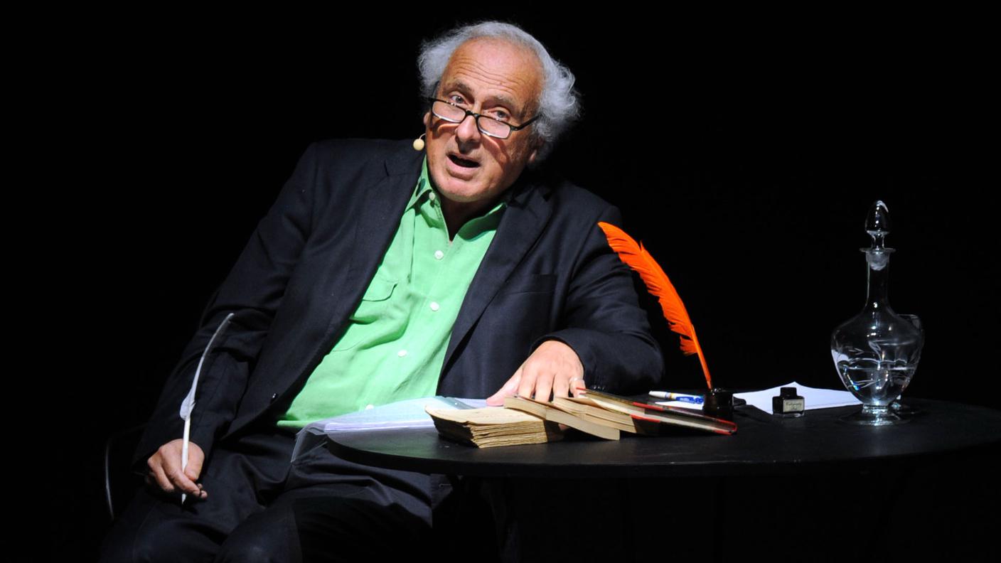 Lugano: LuganoInScena, "Il poeta e Mary" con Stefano Benni. Nella foto un momento dello spettacolo.
© Ti-Press / Benedetto Galli