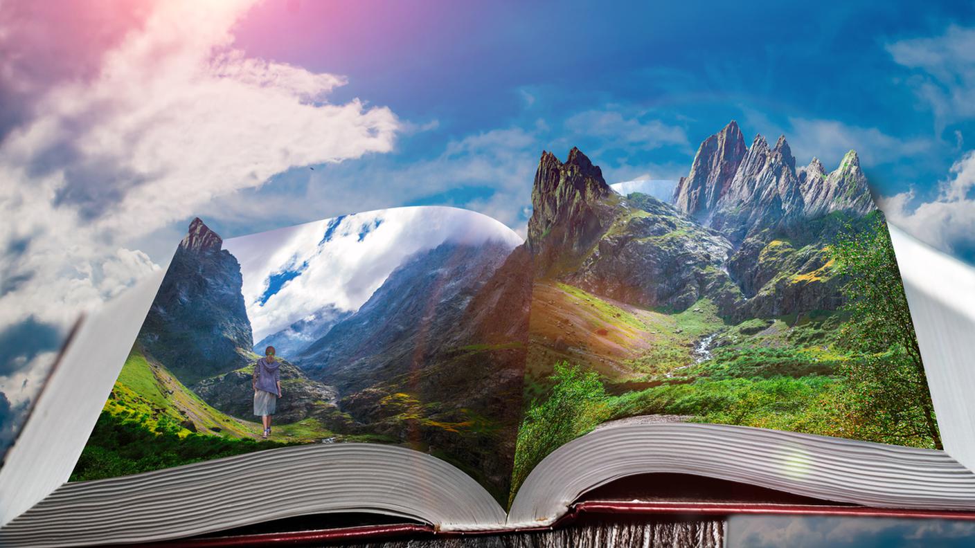 libro magico, aperto, vacanze, viaggi, storia