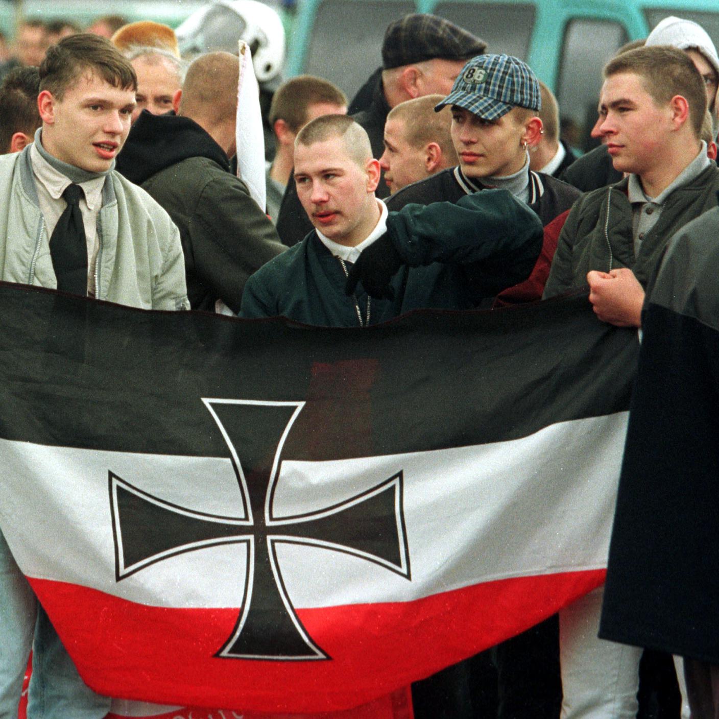 Manifestanti del movimento neonazista NPD
