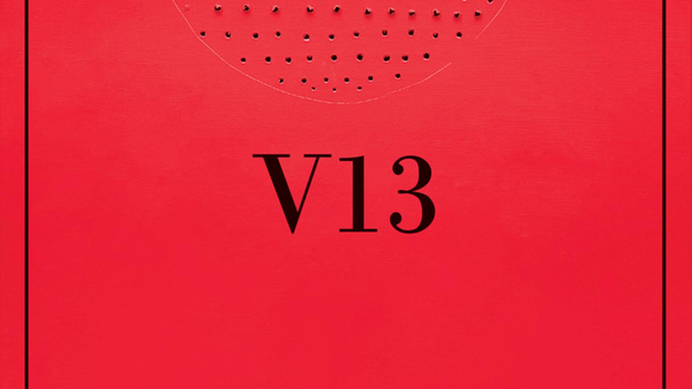 "V13" di Emmanuel Carrère, Adelphi Edizioni (dettaglio di copertina)