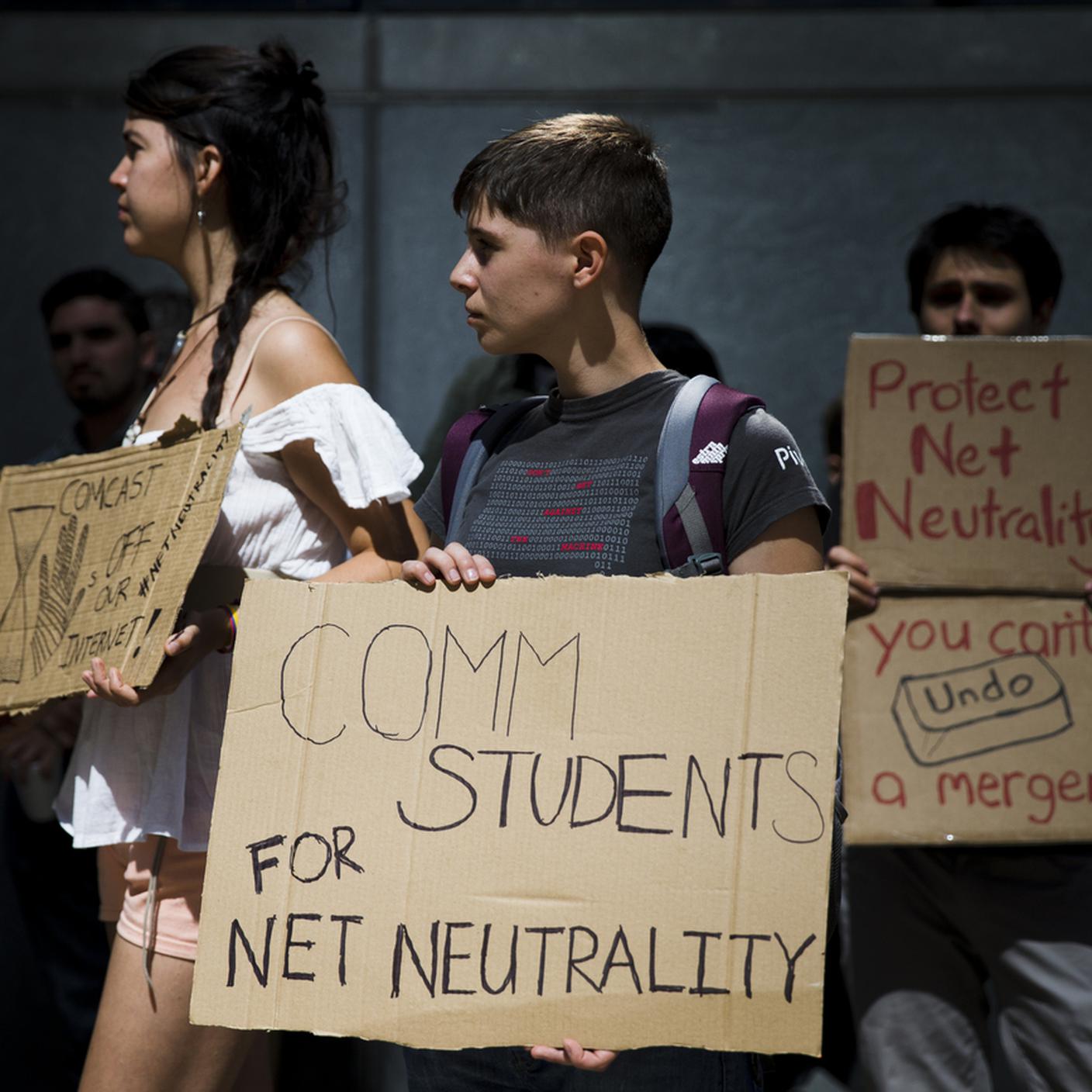 Protesta per la neutralità della rete a Filadelfia, USA nel 2014, Keystone