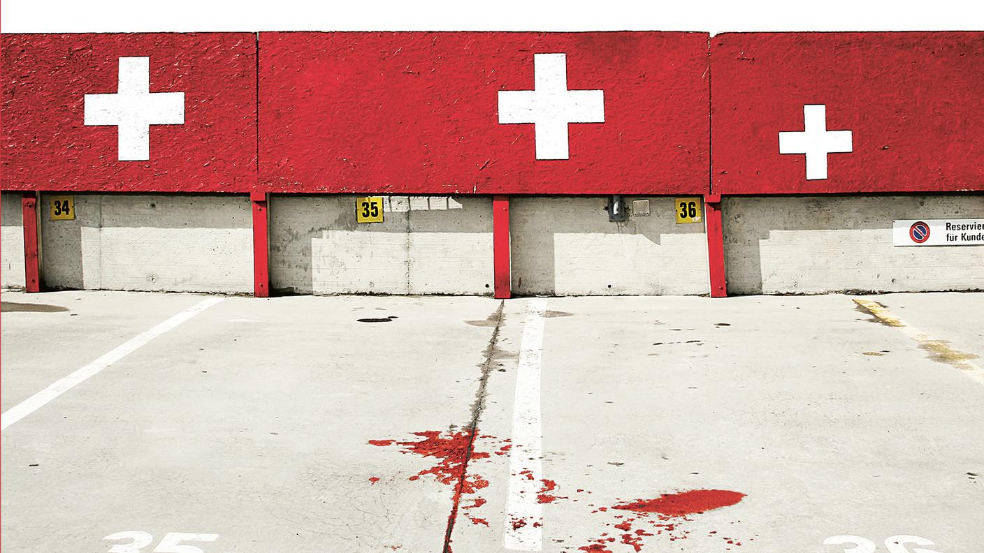 Andrea Fazioli, "Gli svizzeri muoiono felici", Guanda (dettaglio copertina)