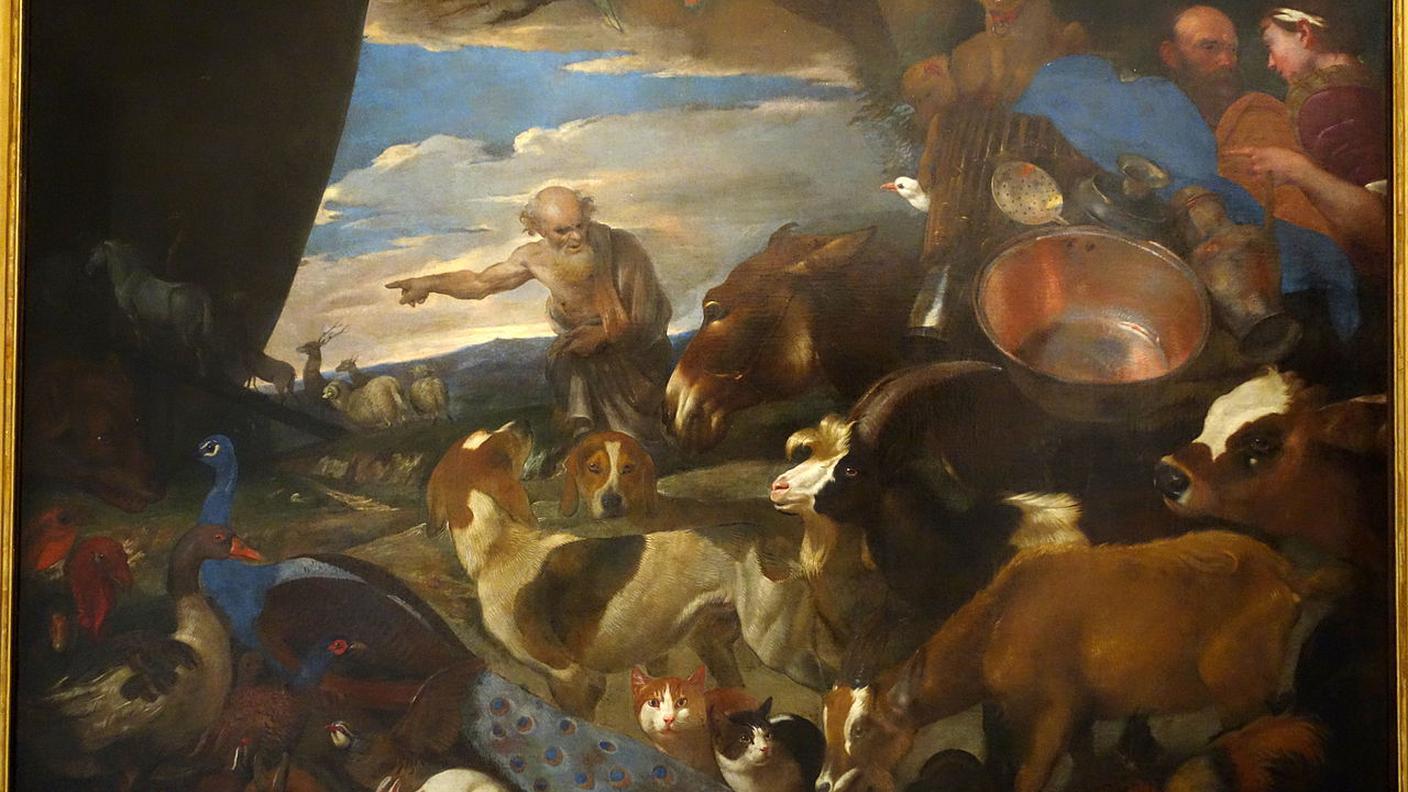 Giovanni Benedetto Castiglione,  dettaglio di "Entrata degli animali nell'arca"