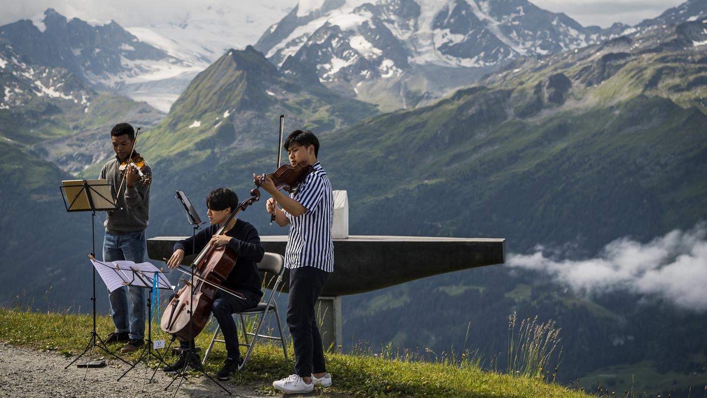 Alcuni musicisti in un momento del Festival di Verbier